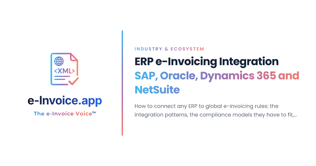ERP e-Invoicing Integration: SAP, Oracle, Dynamics 365 and NetSuite | e ...