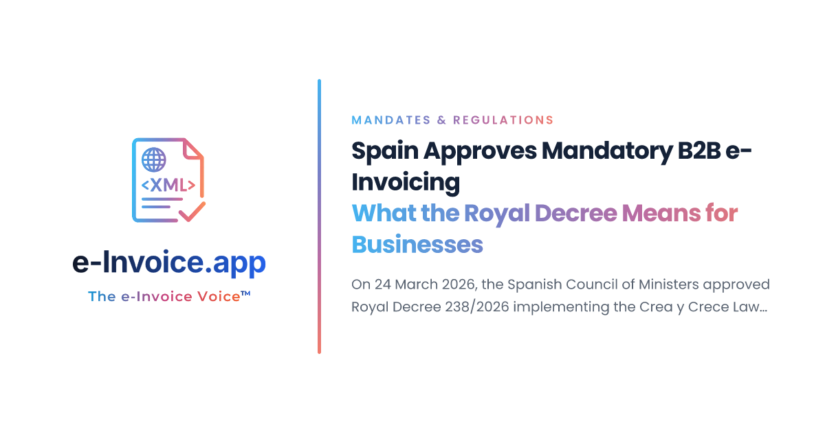 Spain Approves Mandatory B2B E-Invoicing: What the Royal Decree Means ...