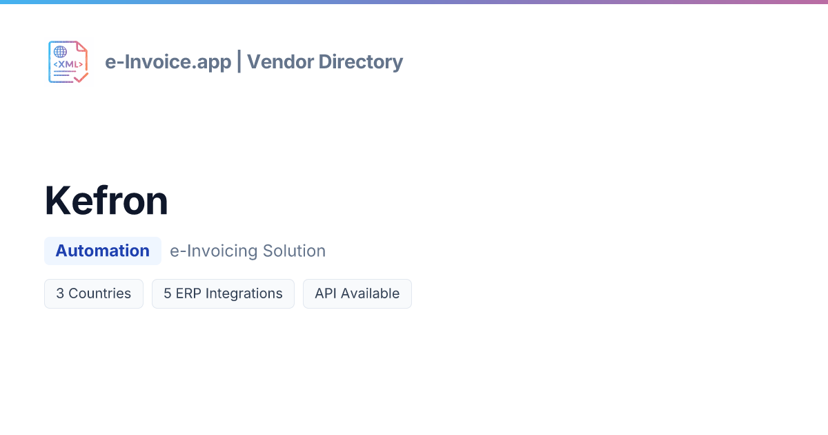 Kefron e-Invoicing: Features, Pricing & Compliance