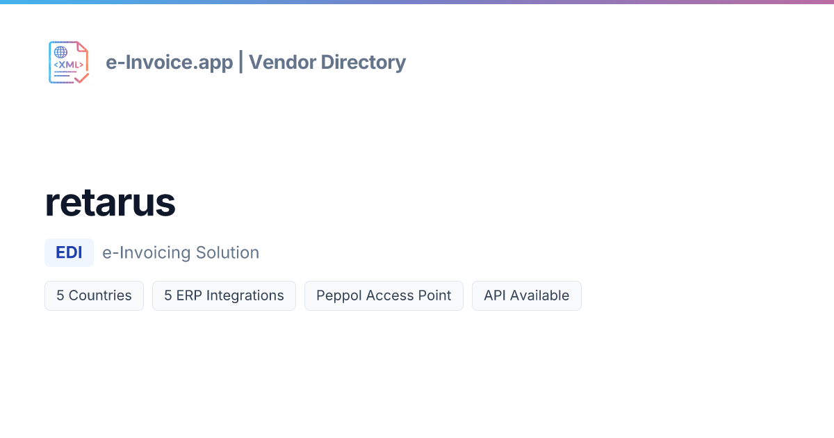 retarus | e-Invoicing Vendor Directory